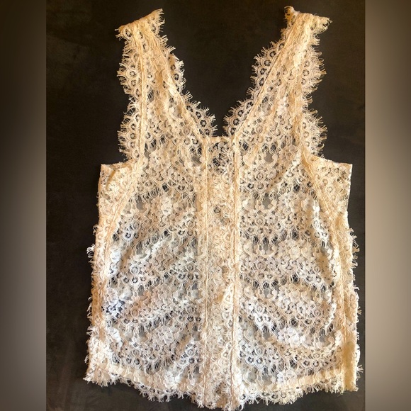 The Kooples Cream Lace Top- Size Small - Picture 2 of 4